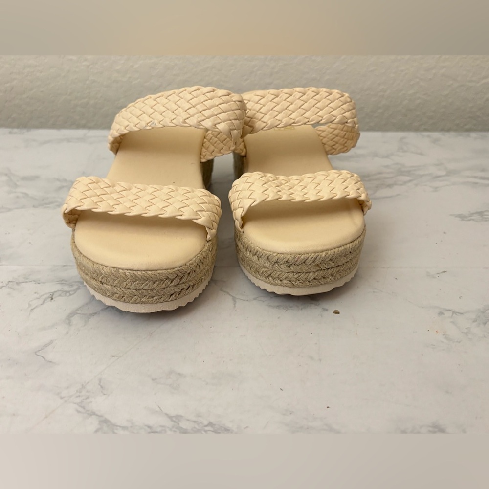 Women's Braided Platform Wedge Sandals Ankle Sz 6 Slip On Summer Casual Dressy​ - Picture 4 of 7